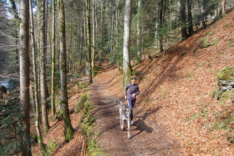 Bettina and Butchie on the 8k loop